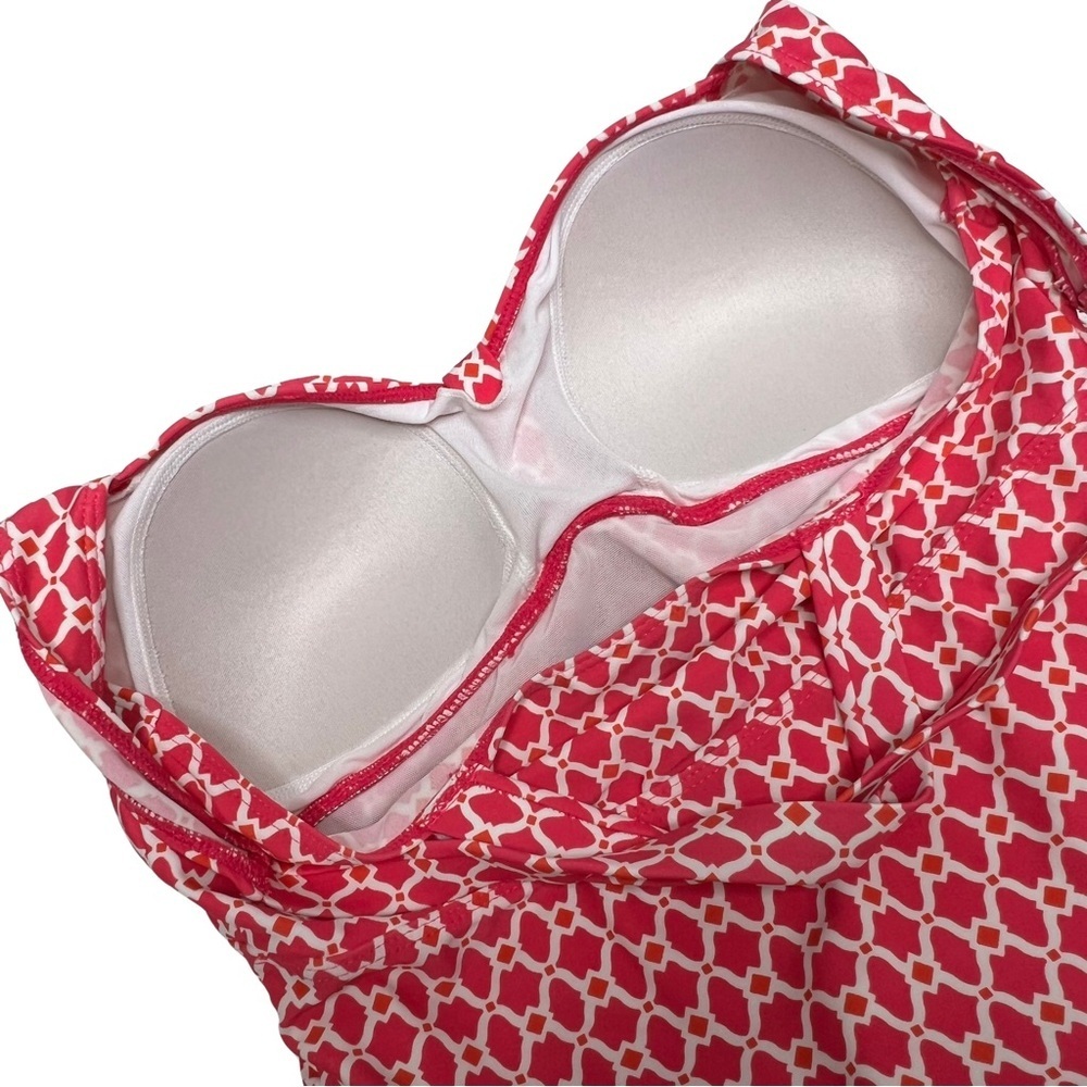Oh Baby by Motherhood Swim Bathing Suit Geometric Print Pink White Medium M - Picture 7 of 14